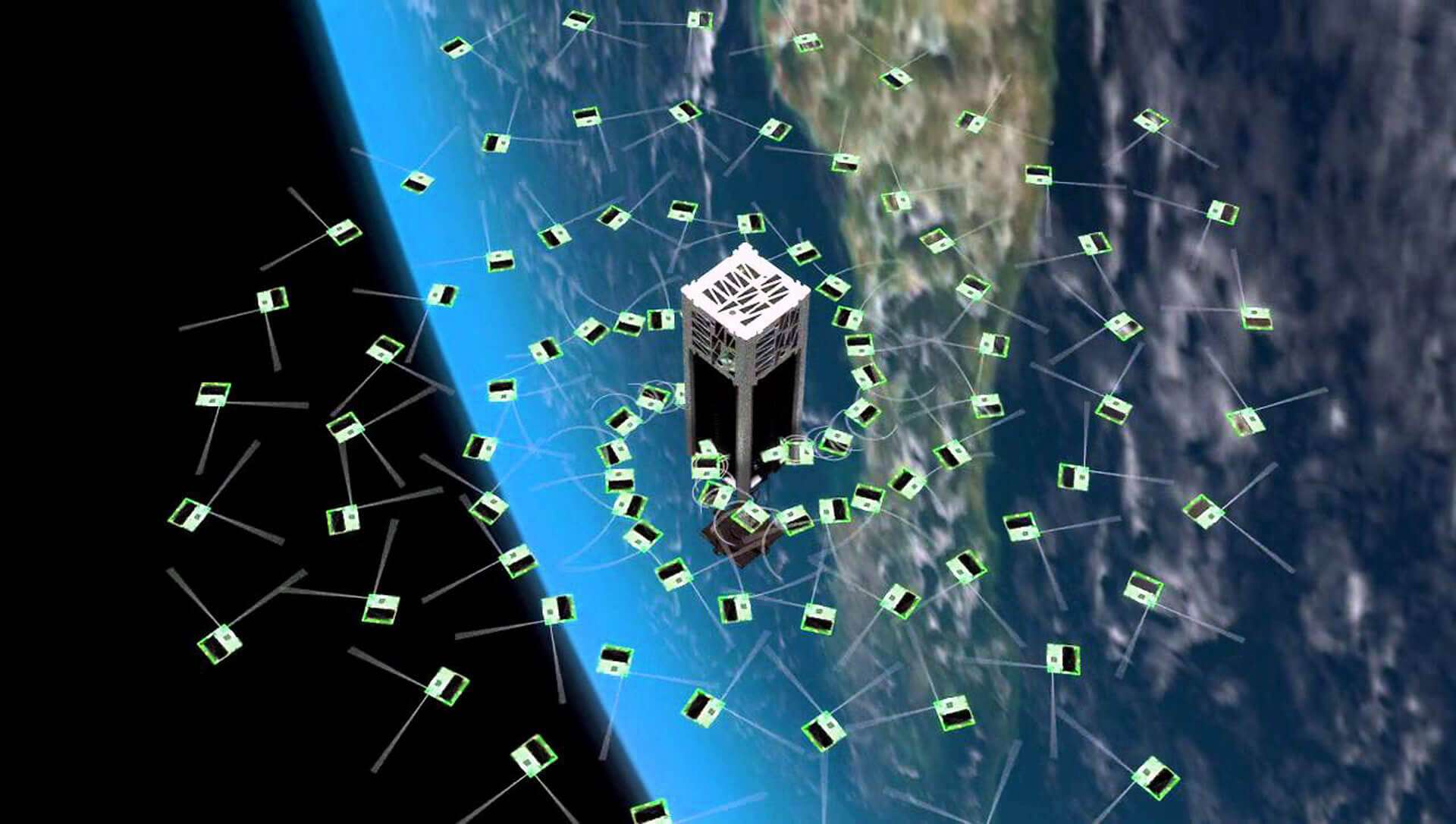 Auswurf der Mini-Satelliten (Bild: Zac Manchester/KickSat)